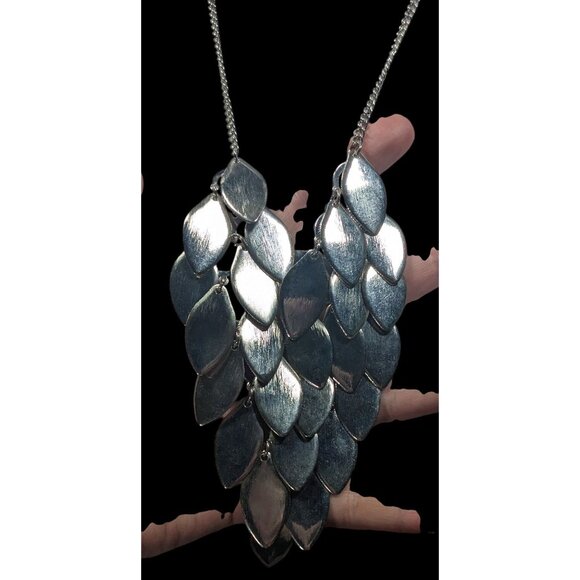 Whimsical Dragon Scale Chain Mail Bib Necklace - Picture 4 of 8